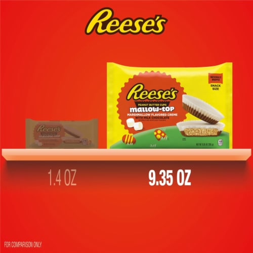 REESE'S Mallow-Top Marshmallow Creme Milk Chocolate Peanut Butter Cups Easter Candy Bag Perspective: bottom