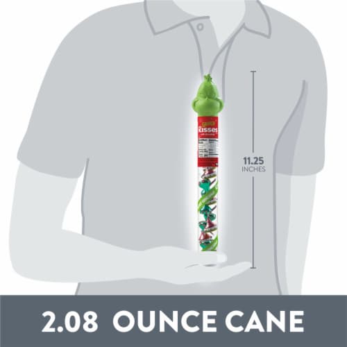 HERSHEY'S KISSES Grinch Milk Chocolate Christmas Candy Plastic Cane Perspective: bottom