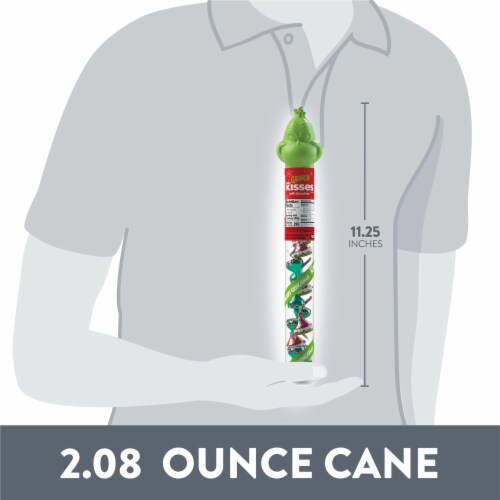 HERSHEY'S KISSES Grinch Milk Chocolate Christmas Candy Plastic Cane Perspective: bottom