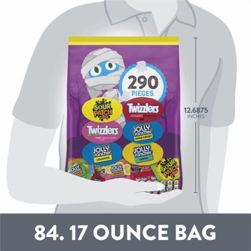 Hershey and Mondelez Fruit Flavored Assortment Chewy and Hard Candy Halloween Bulk Variety Bag Perspective: bottom