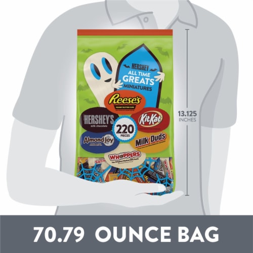 Hershey All Time Greats Miniatures Chocolate Assortment Candy Halloween Bulk Variety Bag Perspective: bottom