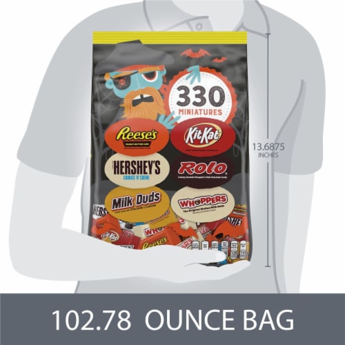 Hershey Miniatures Chocolate and White Creme Assortment Candy Halloween Bulk Variety Bag Perspective: bottom