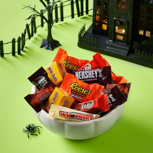 Hershey Assorted Chocolate Flavors Bite Size Halloween Candy Bulk Variety Bag Perspective: bottom