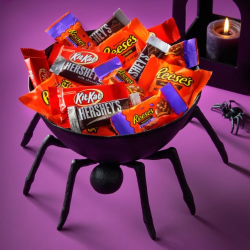 Hershey Assorted Milk Chocolate Snack Size Halloween Candy Variety Bag Perspective: bottom