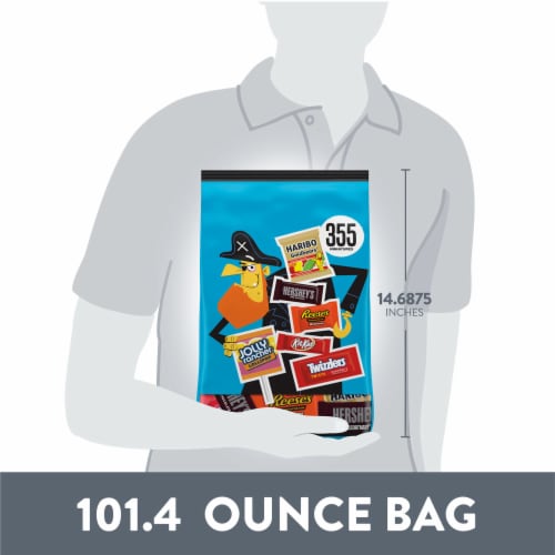 Hershey Assorted Flavored Miniatures Halloween Candy Variety Bag Perspective: bottom