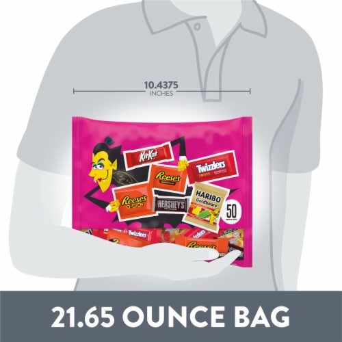 Hershey Assorted Flavored Snack Size Halloween Candy Bag Perspective: bottom