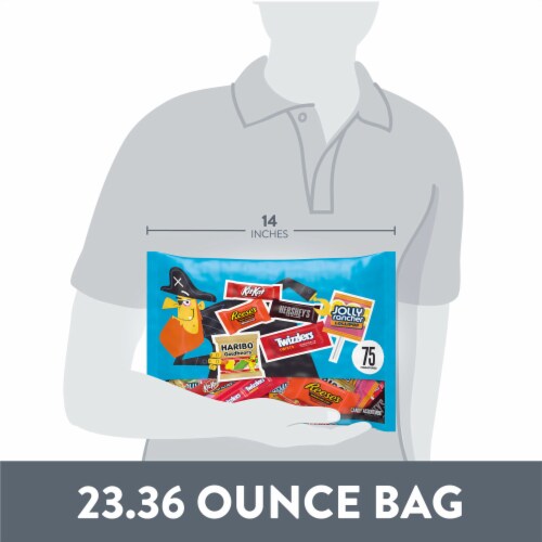 Hershey Miniatures Assorted Flavored Halloween Candy Bag Perspective: bottom