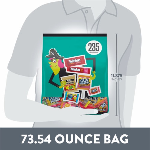 HARIBO JOLLY RANCHER and TWIZZLERS Miniatures Assorted Fruit Flavored Halloween Candy Bulk Bag Perspective: bottom
