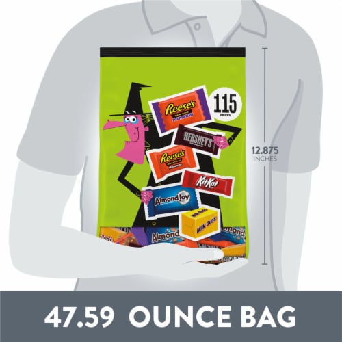 Hershey Assorted Chocolate Flavored Halloween Candy Bag Perspective: bottom