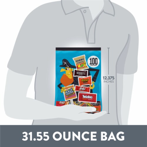 Hershey Miniatures Assorted Flavored Halloween Candy Bulk Bag Perspective: bottom