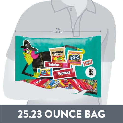 HARIBO JOLLY RANCHER and TWIZZLERS Assorted Fruit Flavored Halloween Candy Bag Perspective: bottom