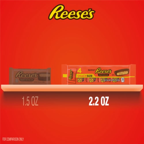 REESE'S Milk Chocolate Snack Size Peanut Butter Cups Candy Packs Perspective: bottom