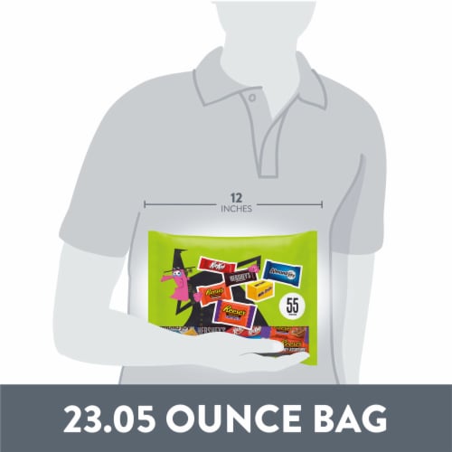 Hershey Assorted Flavored Halloween Candy Bag Perspective: bottom