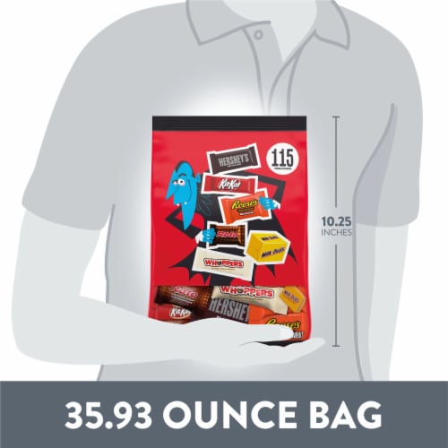 Hershey Miniatures Assorted Flavored Halloween Candy Bulk Bag Perspective: bottom