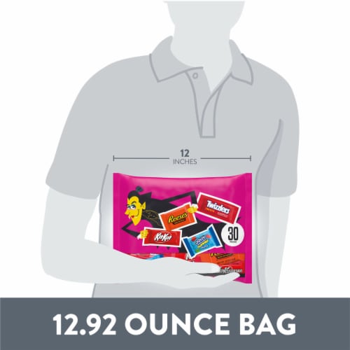 Hershey Assorted Flavored Halloween Candy Bag Perspective: bottom