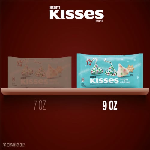HERSHEY'S KISSES Sugar Cookie Flavored Christmas Candy Bag Perspective: bottom