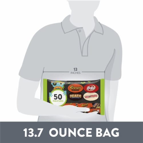 Hershey Miniatures Chocolate Assortment Candy Halloween Variety Bag Perspective: bottom
