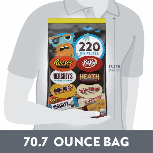 Hershey Miniatures Chocolate and White Creme Assortment Candy Halloween Bulk Variety Bag Perspective: bottom