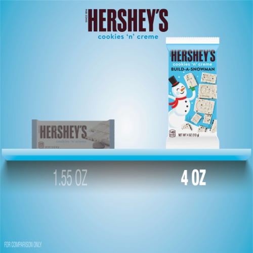 HERSHEY'S Cookies 'n' Creme Build-A-Snowman Christmas Candy Bar Perspective: bottom