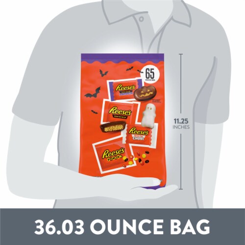REESE'S Assorted Flavored Snack Size Halloween Candy Bulk Bag Perspective: bottom