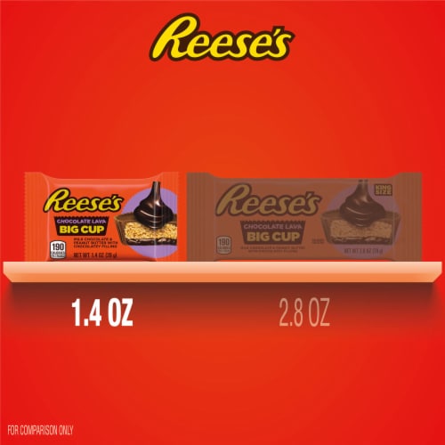 REESE'S Big Cup Chocolate Lava Milk Chocolate Peanut Butter Cups Candy Pack Perspective: bottom