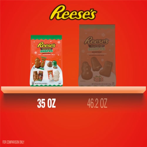 REESE'S Assorted Flavored Peanut Butter Shapes Christmas Candy Bag Perspective: bottom