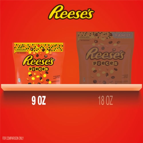 REESE'S PIECES Peanut Butter in a Crunchy Shell Candy Bag Perspective: bottom