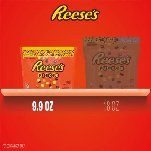 REESE'S PIECES Peanut Butter in a Crunchy Shell Candy Bag Perspective: bottom