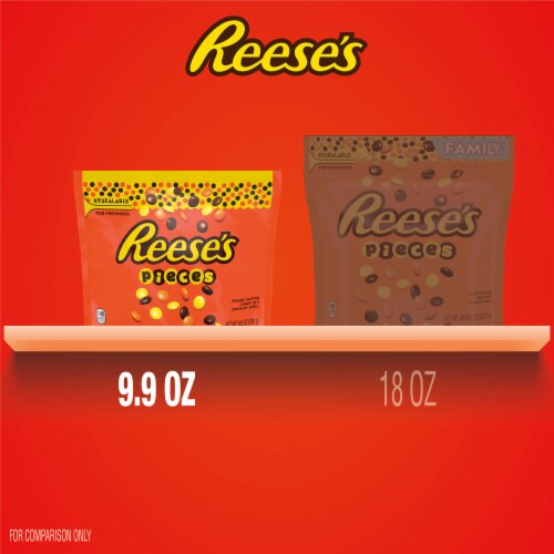REESE'S PIECES Peanut Butter in a Crunchy Shell Candy Resealable Bag Perspective: bottom