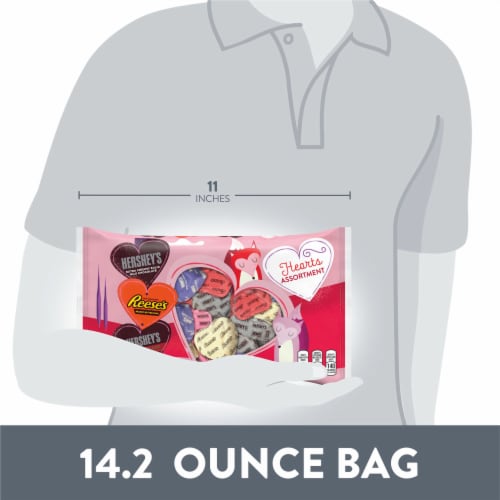 HERSHEY'S and REESE'S Chocolate Hearts Assortment Candy Valentine's Day Variety Bag Perspective: bottom