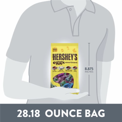 HERSHEY'S Assorted Chocolate and White Creme Eggs Easter Candy Variety Bag Perspective: bottom