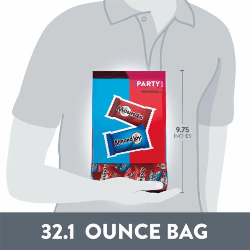 ALMOND JOY and MOUNDS Assorted Flavored Miniature Candy Party Pack Perspective: bottom