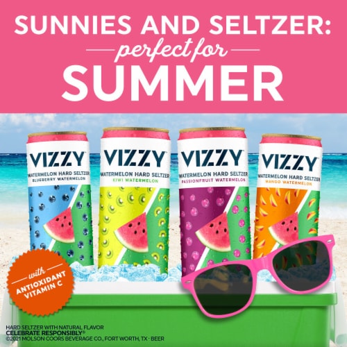 Vizzy Watermelon Gluten Free Hard Seltzer Variety Pack Perspective: bottom