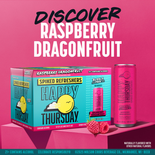 Happy Thursday Spiked Refreshers Raspberry Dragonfruit Perspective: bottom
