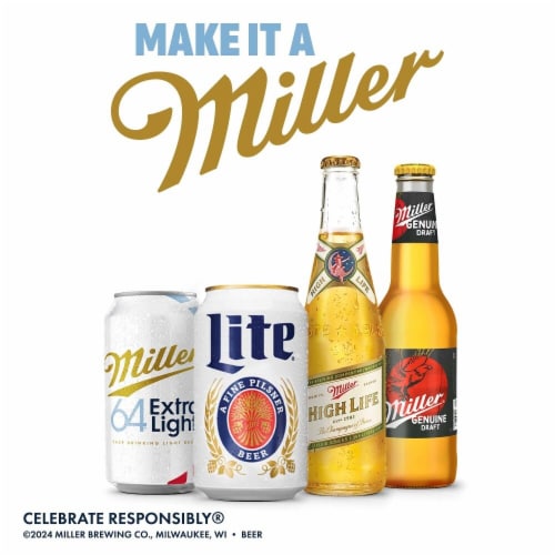 Miller 64 Extra Light Lager Beer Perspective: bottom