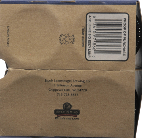 Leinenkugel's Big Eddy Scotch Ale Perspective: bottom