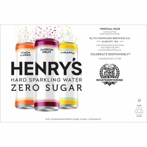 Henry's Hard Tropical Sparkling Water Seltzer Variety Pack Perspective: bottom