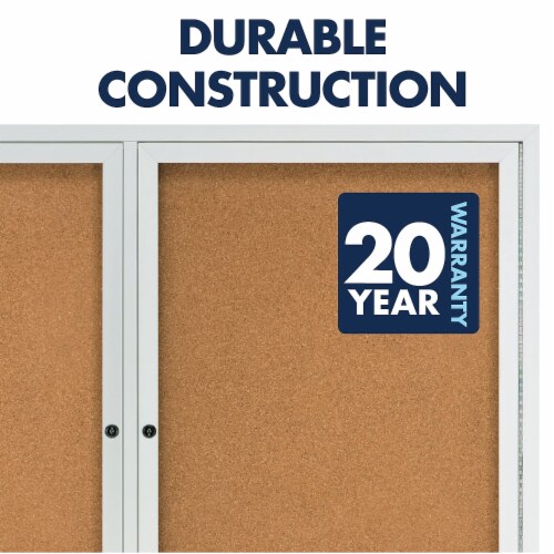 Quartet Enclosed Bulletin Board,36 x 48 2364GGS Perspective: bottom