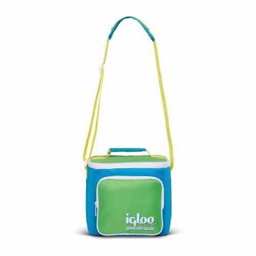 Igloo 90s Retro Collection Square Neon Lunch Box Cooler Bag, Fiesta Blue