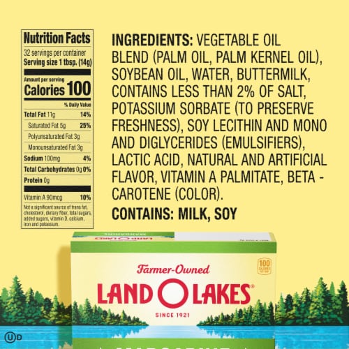 Land O Lakes Margarine Sticks Made with Vegetable Oil Perspective: bottom