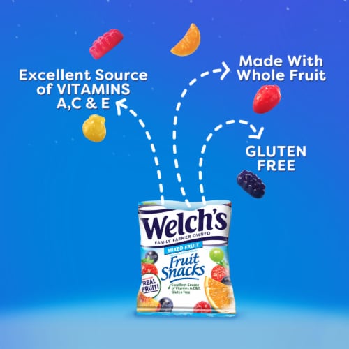 Welch's Mixed Fruit Fruit Snacks 0.8oz Pouches - 40ct Box Perspective: bottom