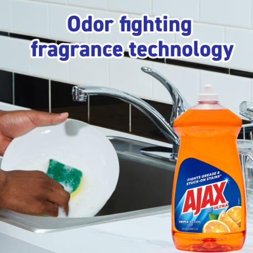 Ajax Ultra Triple Action Liquid Dish Soap Orange Perspective: bottom