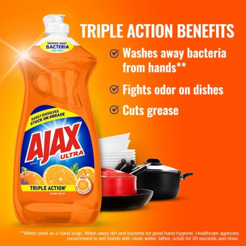 Ajax® Ultra Triple Action Orange Dish Soap Perspective: bottom