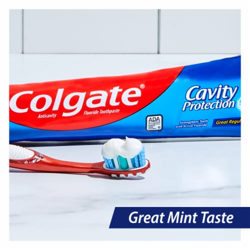 Colgate Cavity Protection Toothpaste with Fluoride and Mint Flavor Perspective: bottom