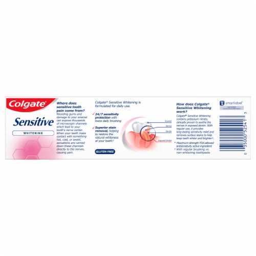 Colgate Sensitive Whitening Toothpaste with Mint Flavor Perspective: bottom