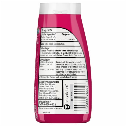 Colgate Toothpaste for Kids with Fluoride in Watermelon Burst Flavor Perspective: bottom