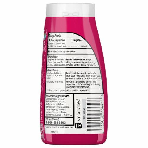 Colgate Toothpaste for Kids with Fluoride in Watermelon Burst Flavor Perspective: bottom