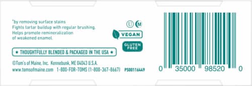 Tom's of Maine Whole Care Natural Toothpaste with Fluoride Peppermint Perspective: bottom