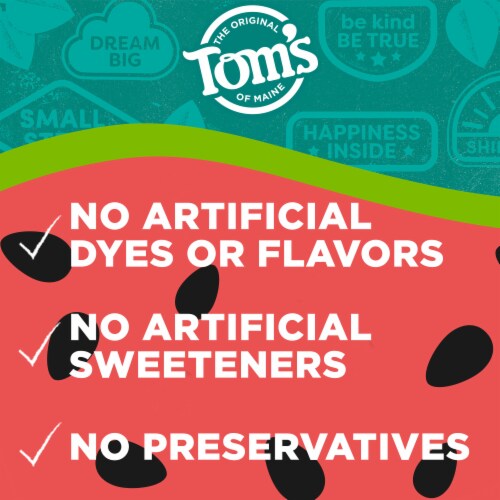Tom's of Maine Children's Natural Anti-Cavity Fluoride Toothpaste Watermelon Perspective: bottom