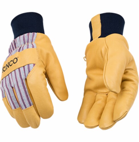 Kinco Otto Striped Men's Large Pigskin Leather Palm Thermal Insulated Work Glove Perspective: bottom
